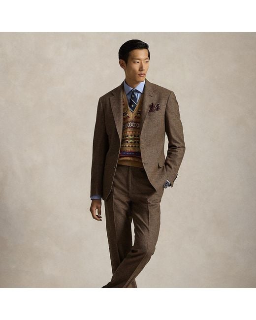 Polo Ralph Lauren Brown Polo Tailored Fit Wool Houndstooth Suit for men