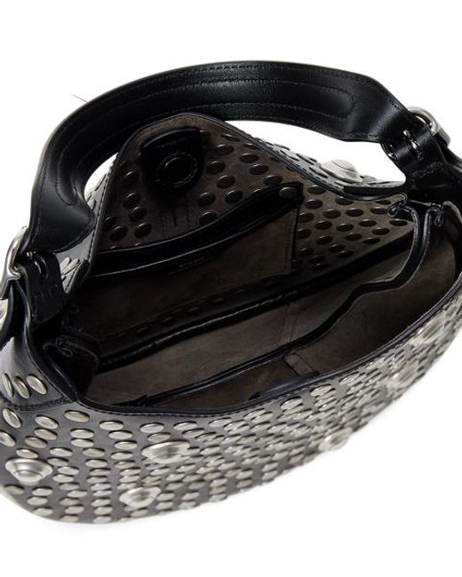 Polo Ralph Lauren Black Polo Id Stud Leather Small Shoulder Bag