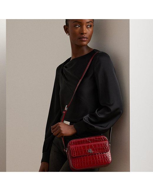 Ralph lauren embossed leather bag clearance