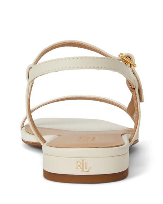 Ralph Lauren White Lainee Nappa Leather Sandal
