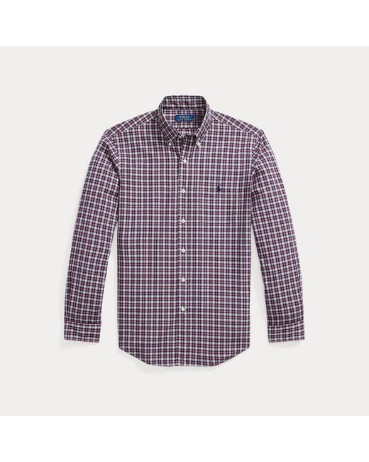 Polo Ralph Lauren Purple Custom Fit Plaid Poplin Shirt for men