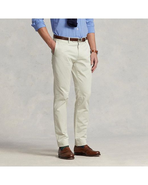 Pantaloni chino stretch Slim-Fit di Polo Ralph Lauren in Natural da Uomo