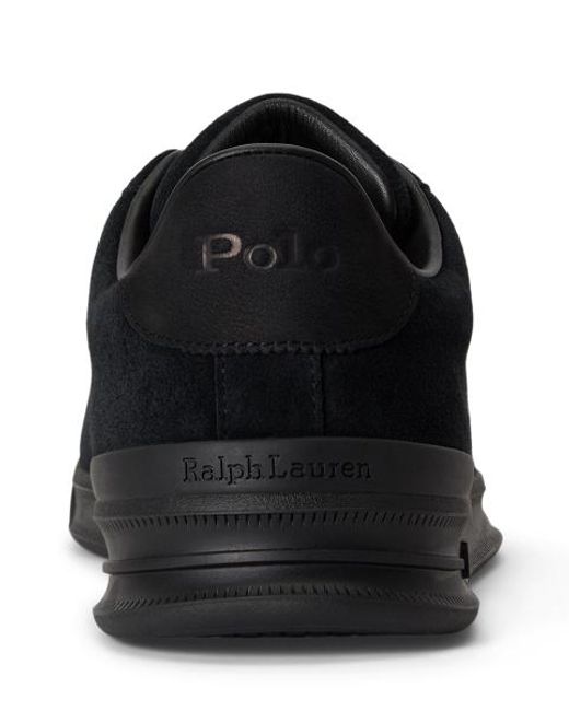 Polo Ralph Lauren Black Heritage Court Ii Suede Trainer for men