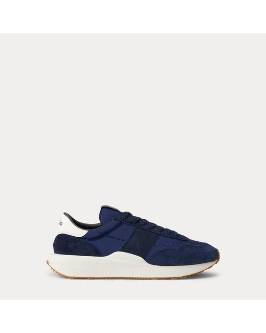 Polo Ralph Lauren Blue Train 89 Suede-Paneled Sneaker for men