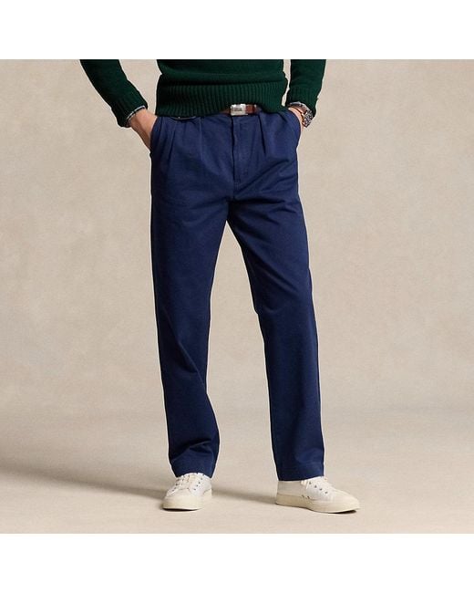 Polo Ralph Lauren Whitman Relaxed Fit Pleated Trouser in Blue for Men Lyst UK