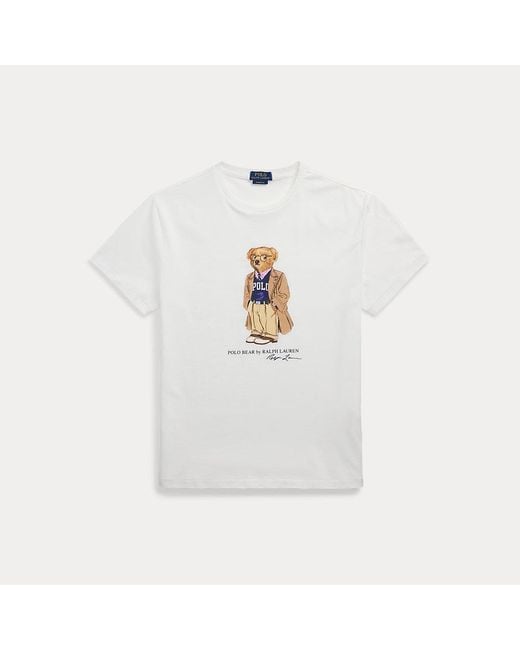 Polo Ralph Lauren Custom-Slim Jersey-T-Shirt Mit Polo Bear in White für Herren