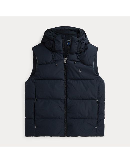 Polo Ralph Lauren Blue Quilted Down Hooded Gilet for men