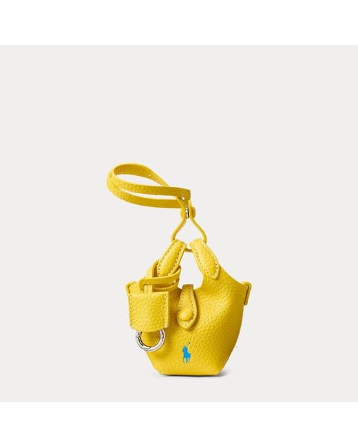 Polo Ralph Lauren Yellow Leather Polo Play Bag Charm