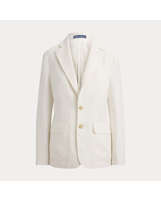 Ralph Lauren Gray Single-Breasted Linen Blazer