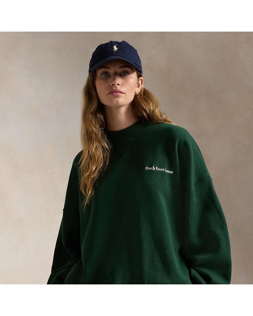 Polo Ralph Lauren Green Logo Fleece High-crewneck