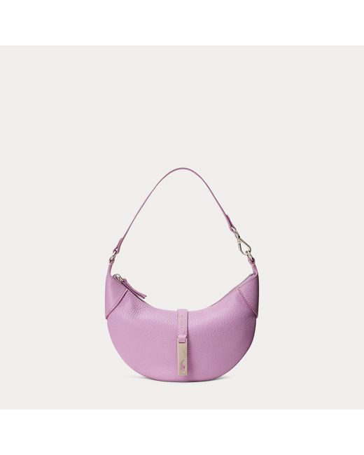 Polo Ralph Lauren Pink Polo Id Pebbled Mini Shoulder Bag