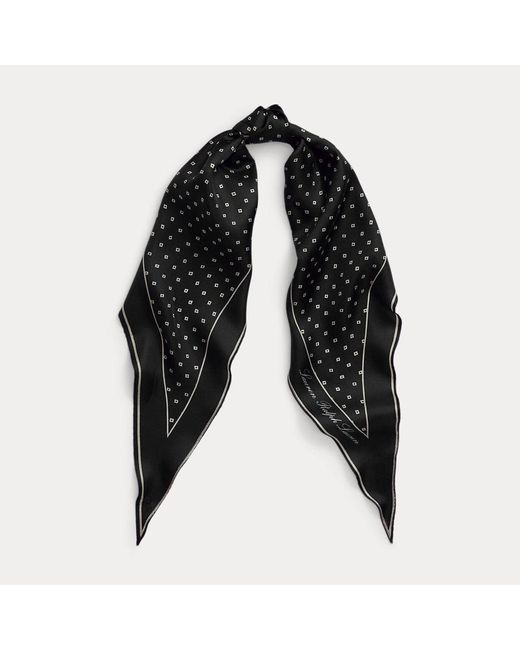 Foulard a rombo seta e stampa geometrica di Lauren by Ralph Lauren in Black