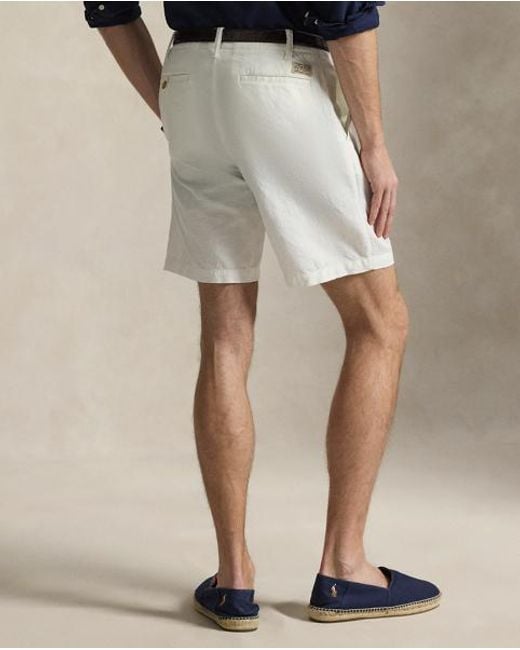 Ralph Lauren Blue 21.5 Cm Classic Fit Linen-Cotton Shorts for men