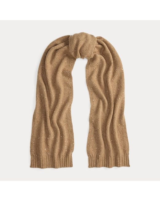 Ralph Lauren Natural Cashmere Donegal Scarf