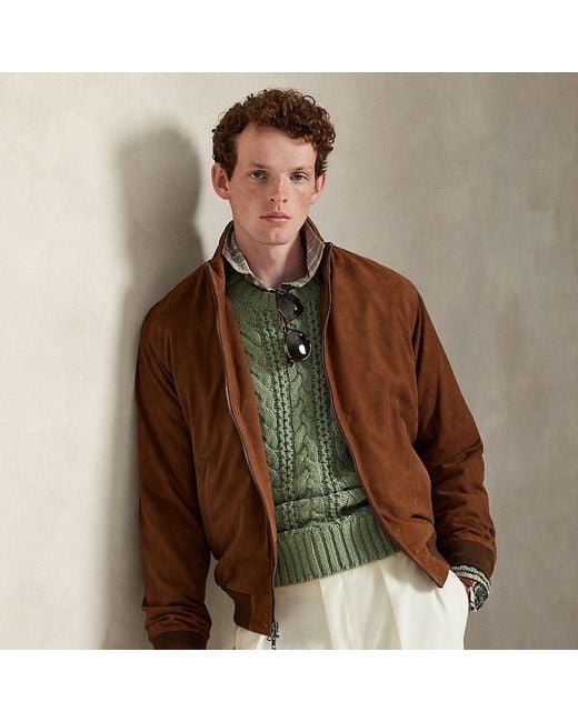 Ralph Lauren Green Suede Jacket for men