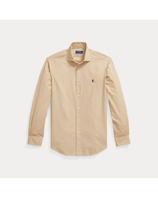 Polo Ralph Lauren Natural Custom Fit Checked Poplin Shirt for men