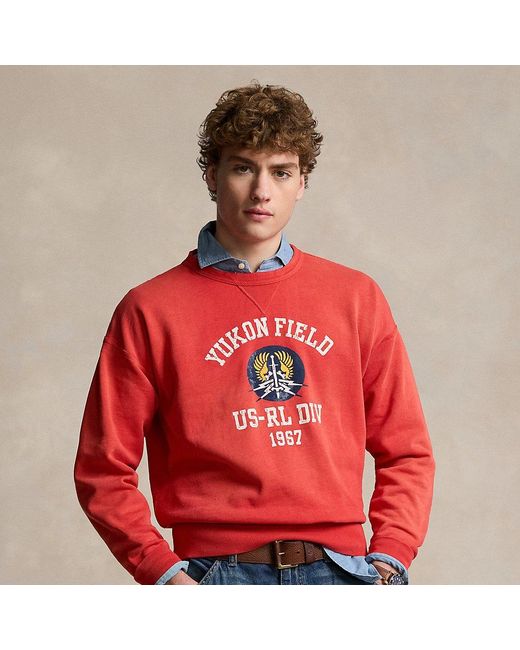 Polo Ralph Lauren Red Vintage Fit Fleece Graphic Sweatshirt for men