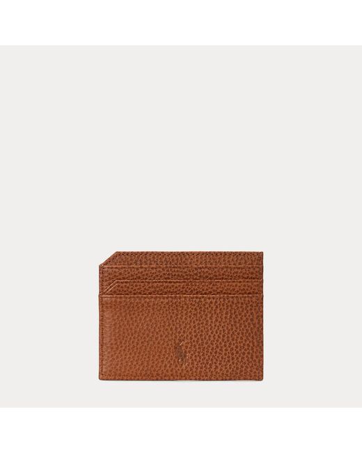 Porte-cartes en cuir chagrin Polo Ralph Lauren pour homme en coloris Brown