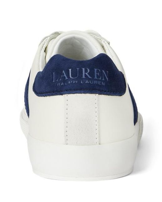 Ralph Lauren Blue Two-Tone Braylee Leather & Suede Sneaker