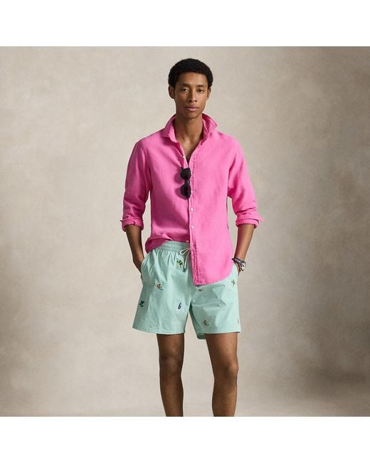 Polo Ralph Lauren Green 14.5 Cm Traveller Swimming Shorts for men