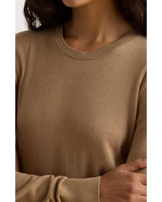 Ralph Lauren Brown Embroidered-Logo Cotton-Modal Jumper