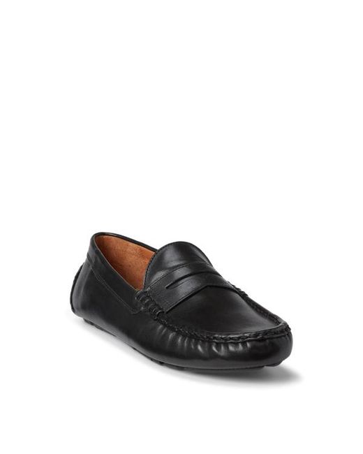 Ralph Lauren Black Anders Leather Driver for men