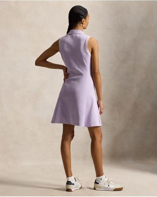 Ralph Lauren Purple Sleeveless Piqué Polo Dress
