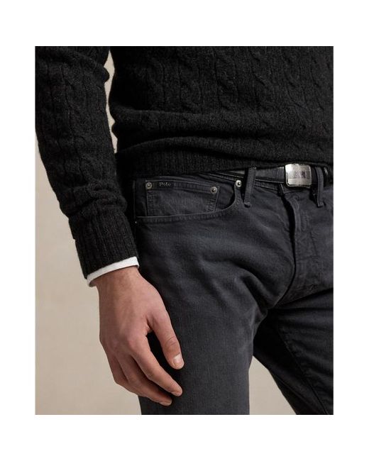 Jeans Sullivan Slim stretch con pony di Polo Ralph Lauren in Black da Uomo