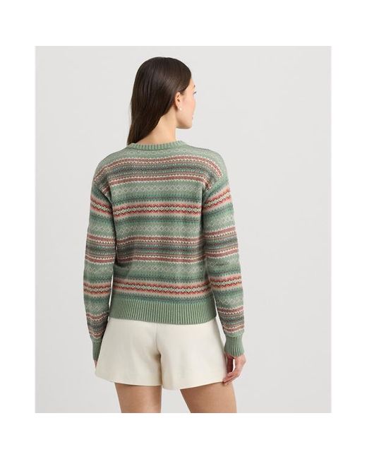 Lauren by Ralph Lauren Gray Ralph Lauren Fair Isle Cotton-blend Sweater