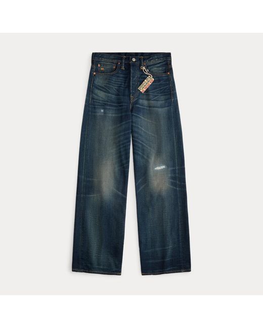 RRL Blue Vintage Wide Fit Distressed Kenley Jean