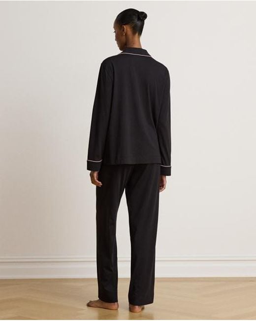 Ralph Lauren Black Cotton-Modal Jersey Sleep Set