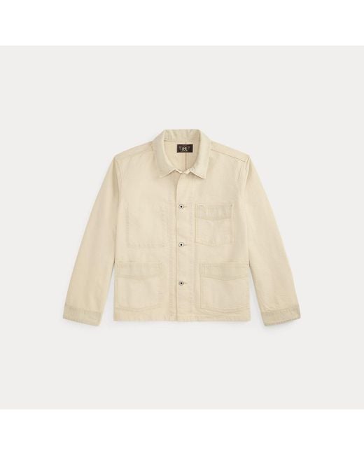 RRL Gray Corduroy-Trim Selvedge Canvas Jacket for men