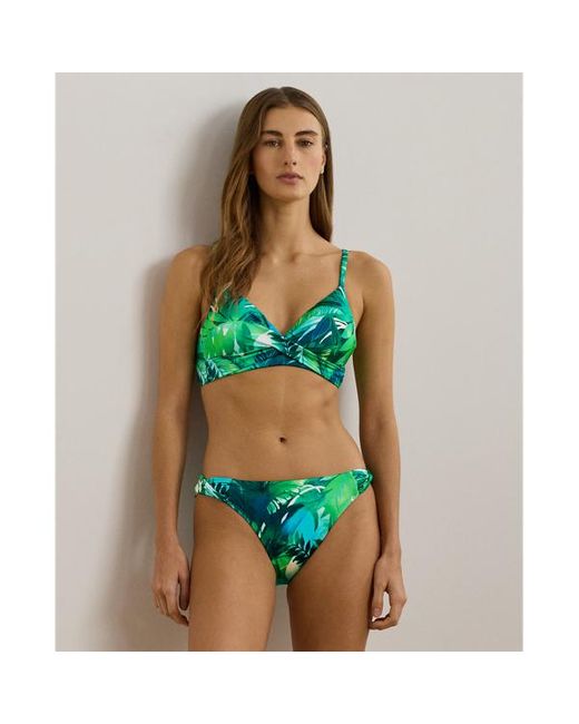 Ralph Lauren Green Print Side-twist Hipster Bikini Bottom