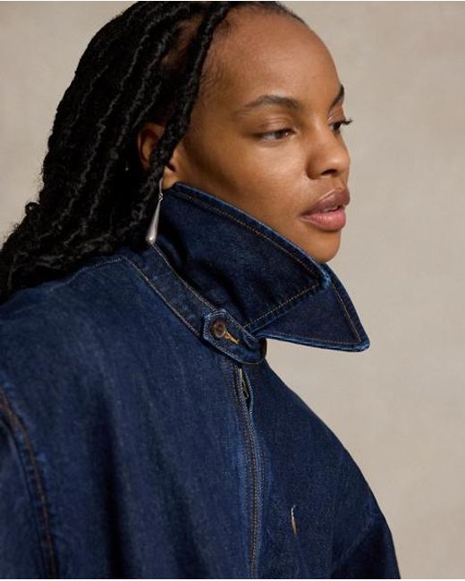 Polo Ralph Lauren Blue Denim Bubble Zip Jacket