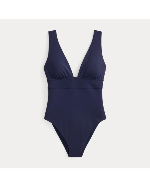 Ralph Lauren Blue V-Neck One-Piece