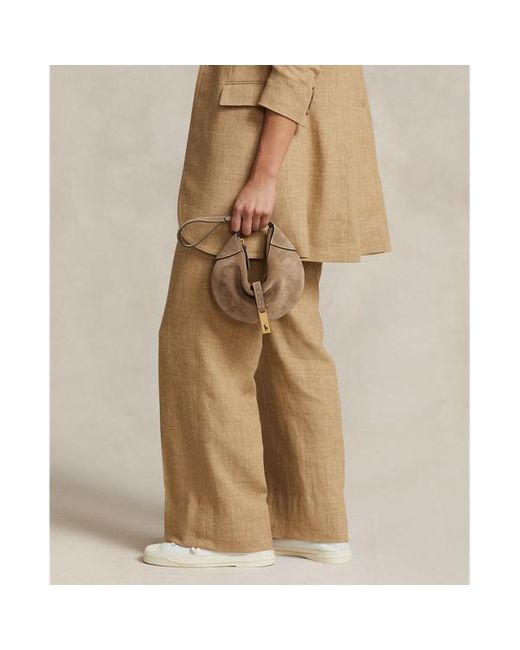 Polo Ralph Lauren Natural Polo Id Suede Mini Shoulder Bag