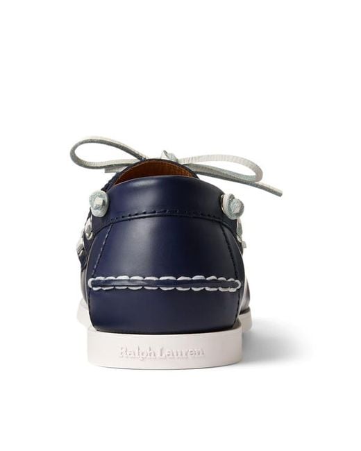Polo Ralph Lauren Blue Merton Leather Boat Shoe for men