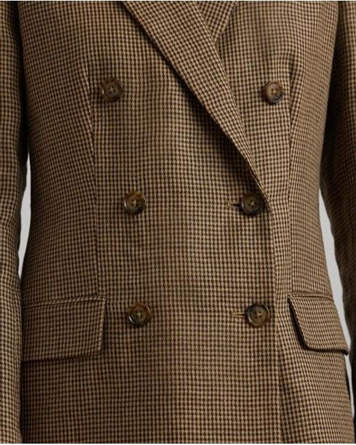 Ralph Lauren Green Zweireihiger Hahnentritt-Blazer