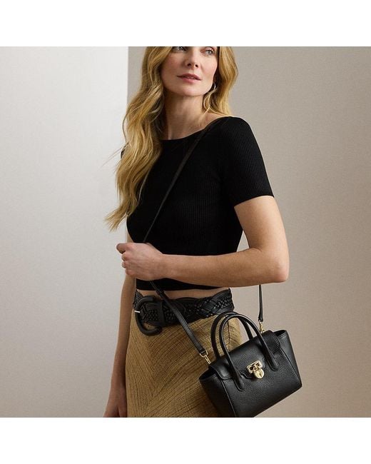 Ralph Lauren Black Ralph Lauren Pebbled Leather Small Tanner Satchel