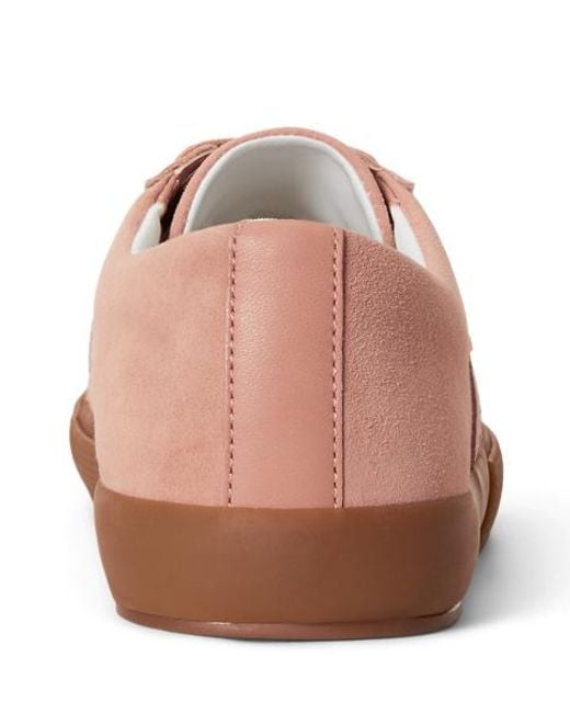Ralph Lauren Pink Janson Ii Suede & Nappa Leather Trainer