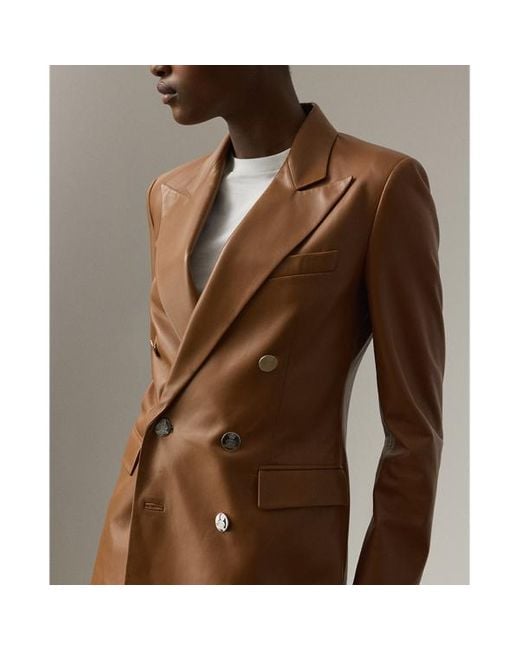 Giacca Camden in agnello di Ralph Lauren in Brown