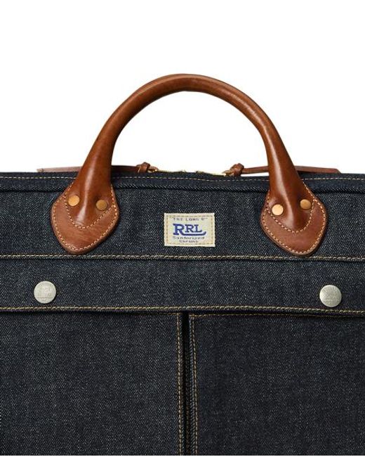 RRL Denim Aktetas Met Leren Afwerking in het Black voor heren