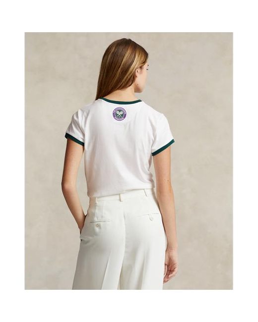 Polo Ralph Lauren White Wimbledon Graphic Ringer T-shirt