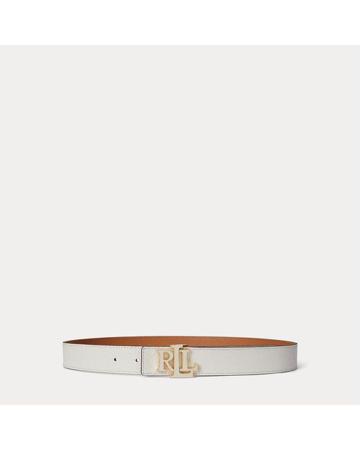 Ralph Lauren Natural Logo Reversible Pebbled Leather Belt