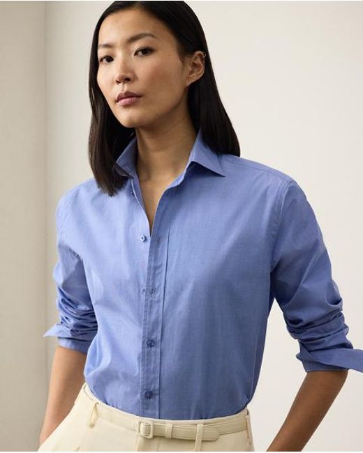 Ralph Lauren Blue Relaxed-Fit Fil-À-Fil-Hemd Adrien
