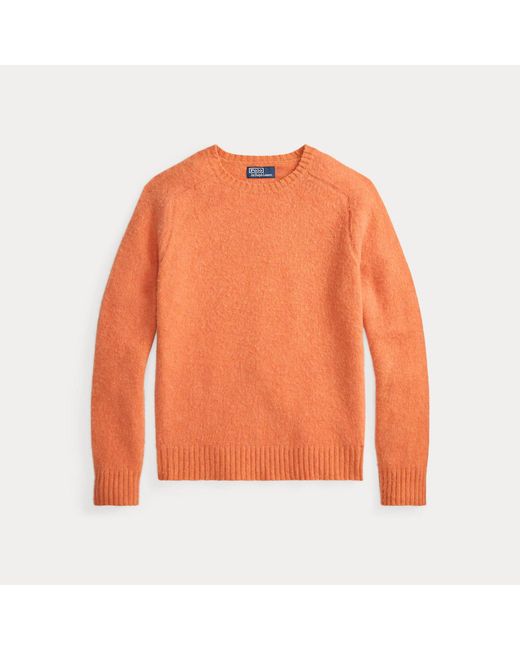 Polo Ralph Lauren Brown Suede-Patch Wool-Cashmere Jumper for men