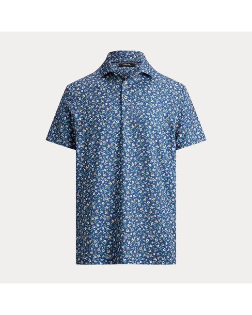 Ralph Lauren Blue Tailored Fit Performance Polo Shirt for men