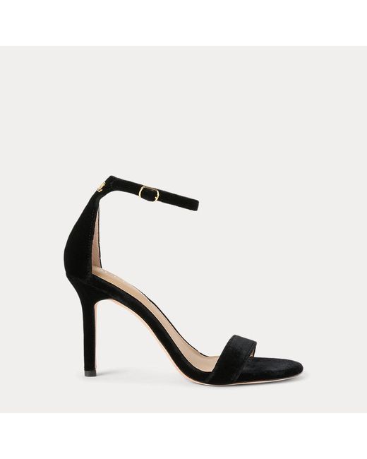 Ralph Lauren Black Allie Velvet Sandal