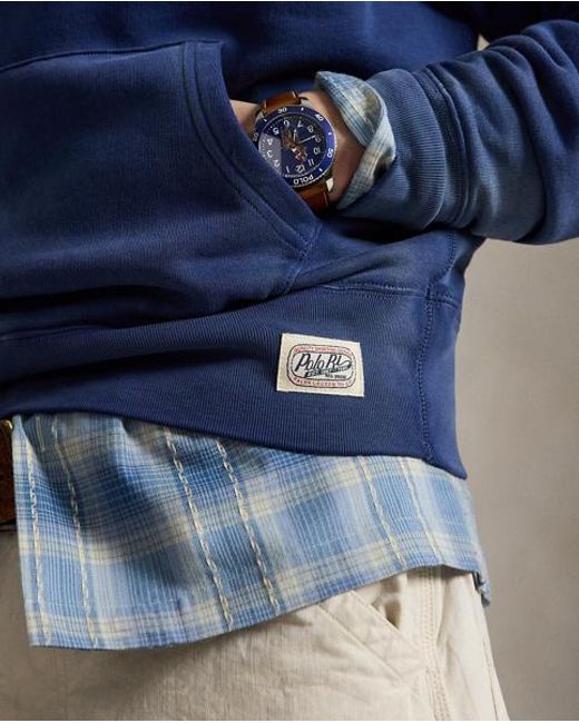 Polo Ralph Lauren Blue Vintage Fit Fleece Graphic Hoodie for men