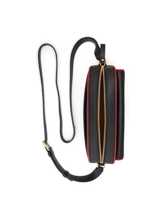 Ralph Lauren Black Zweifarbige Kameratasche Marcy Aus Leder